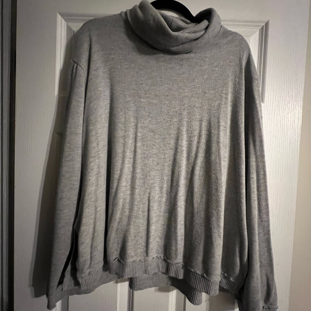Project Social T Light Gray Turtleneck Sweater